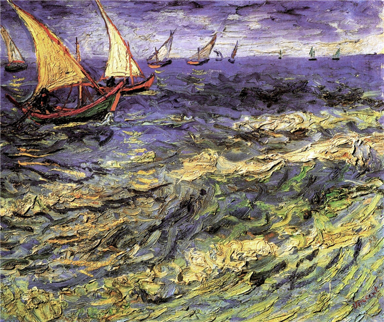 Seascape At Saintes-Maries 1888 Van Gogh Oil Painting